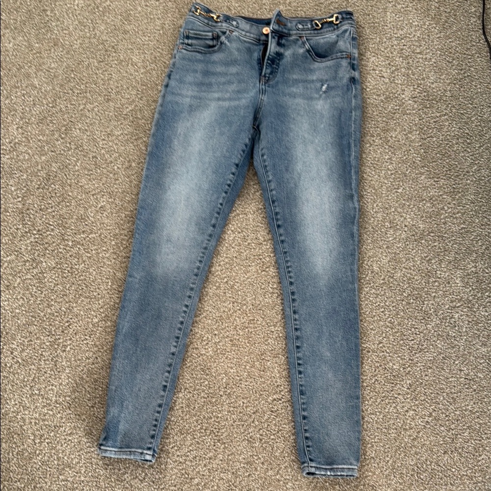 Women's Blue washed skinny Jeans - Express - 8 Long